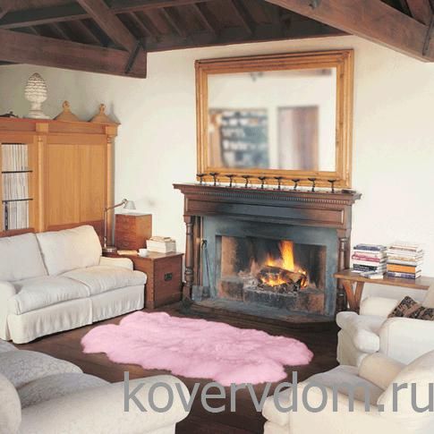 Овчина высокоплотная (накидка/ковер) ЧЕТВЕРНАЯ сиреневый снег