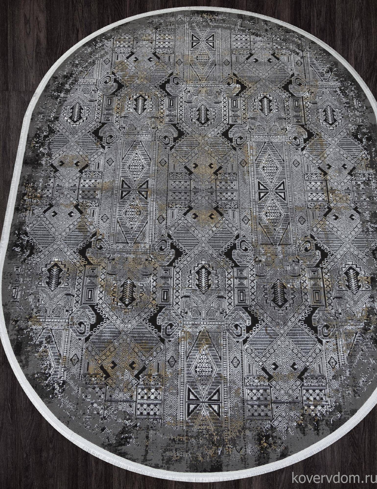 Ковер LISSABON SI023G GREY / GREY Овал Ковер LISSABON SI023G GREY / GREY Овал