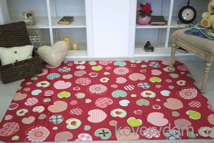 Детский развивающий 3D ковер СЕРДЕЧКИ 86107
