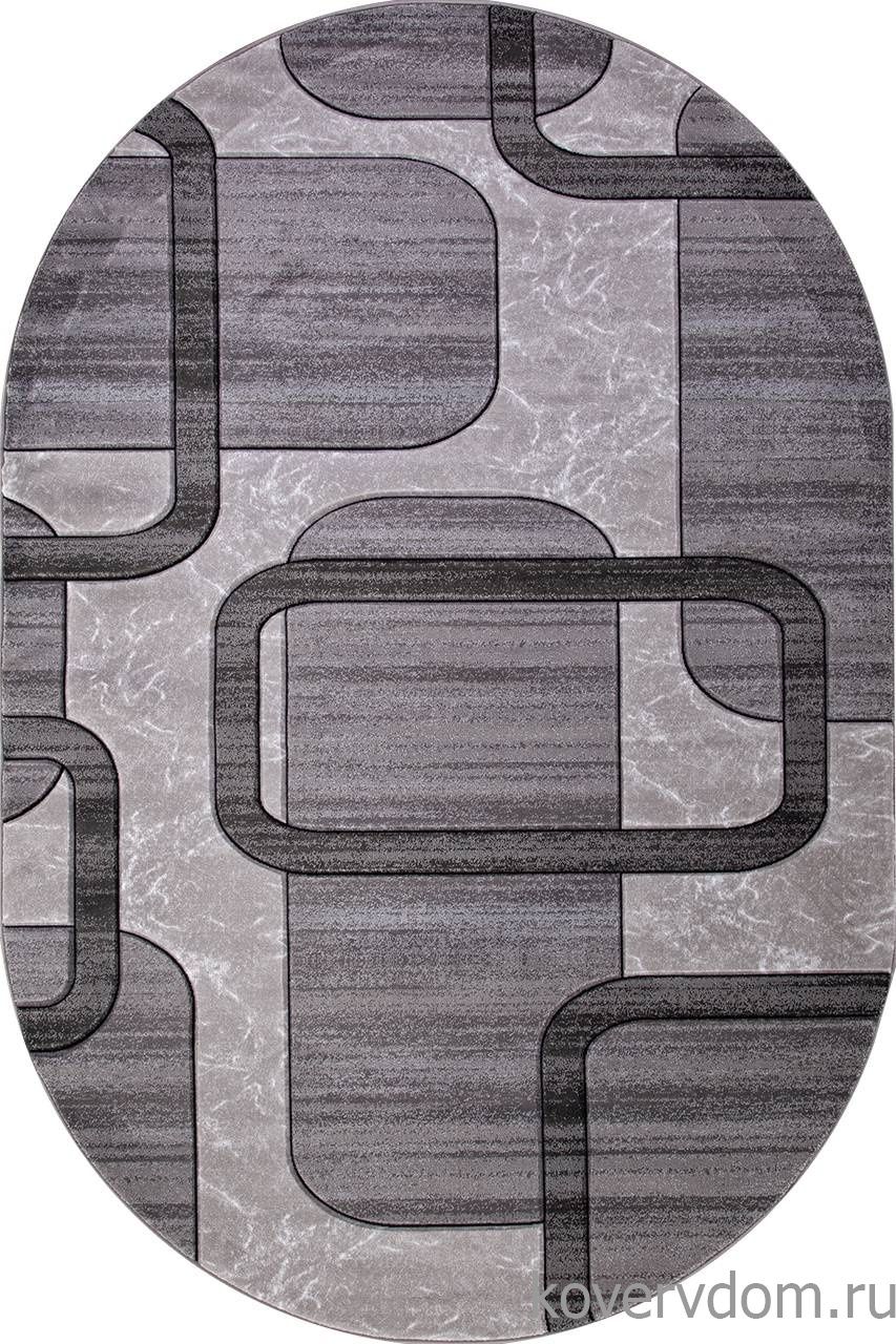 Ковер MEGA CARVING D465 LIGHT GRAY Овал