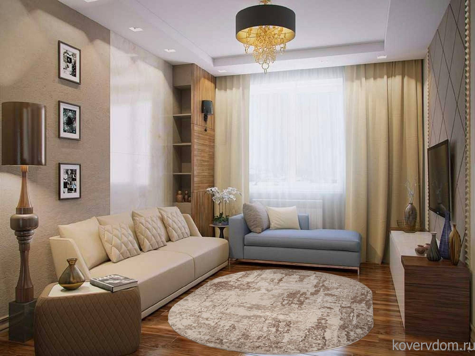 Ковер SIESTA-A M027A WHITE / BONE Овал