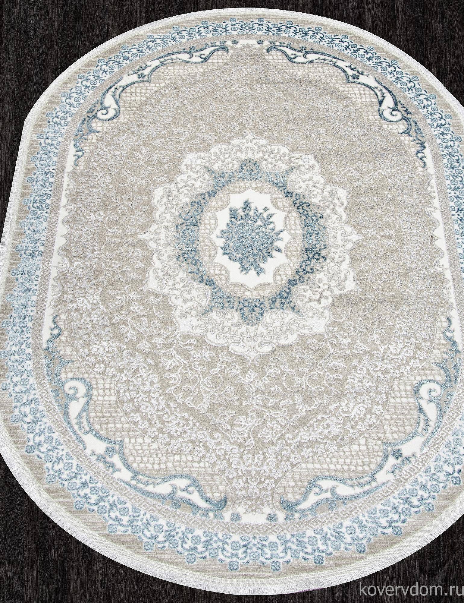 Ковер ALFANI Q010A BLUE FDY / CREAM SHRINK Овал
