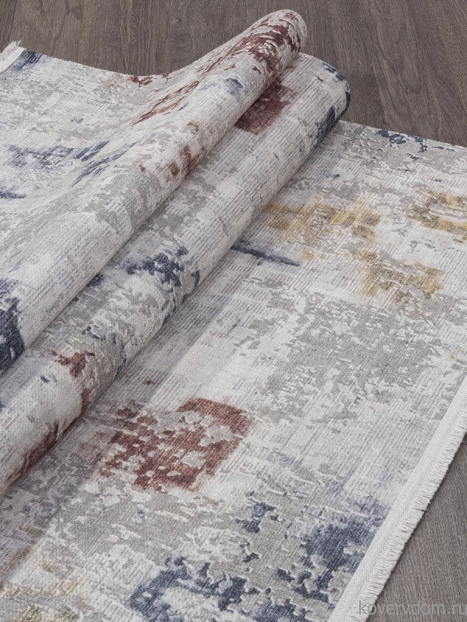 Ковер из полиэстера ЛОТУС AB105A СЕРЫЙ / КРАСНЫЙ Ковер из полиэстера ЛОТУС AB105A СЕРЫЙ / КРАСНЫЙ