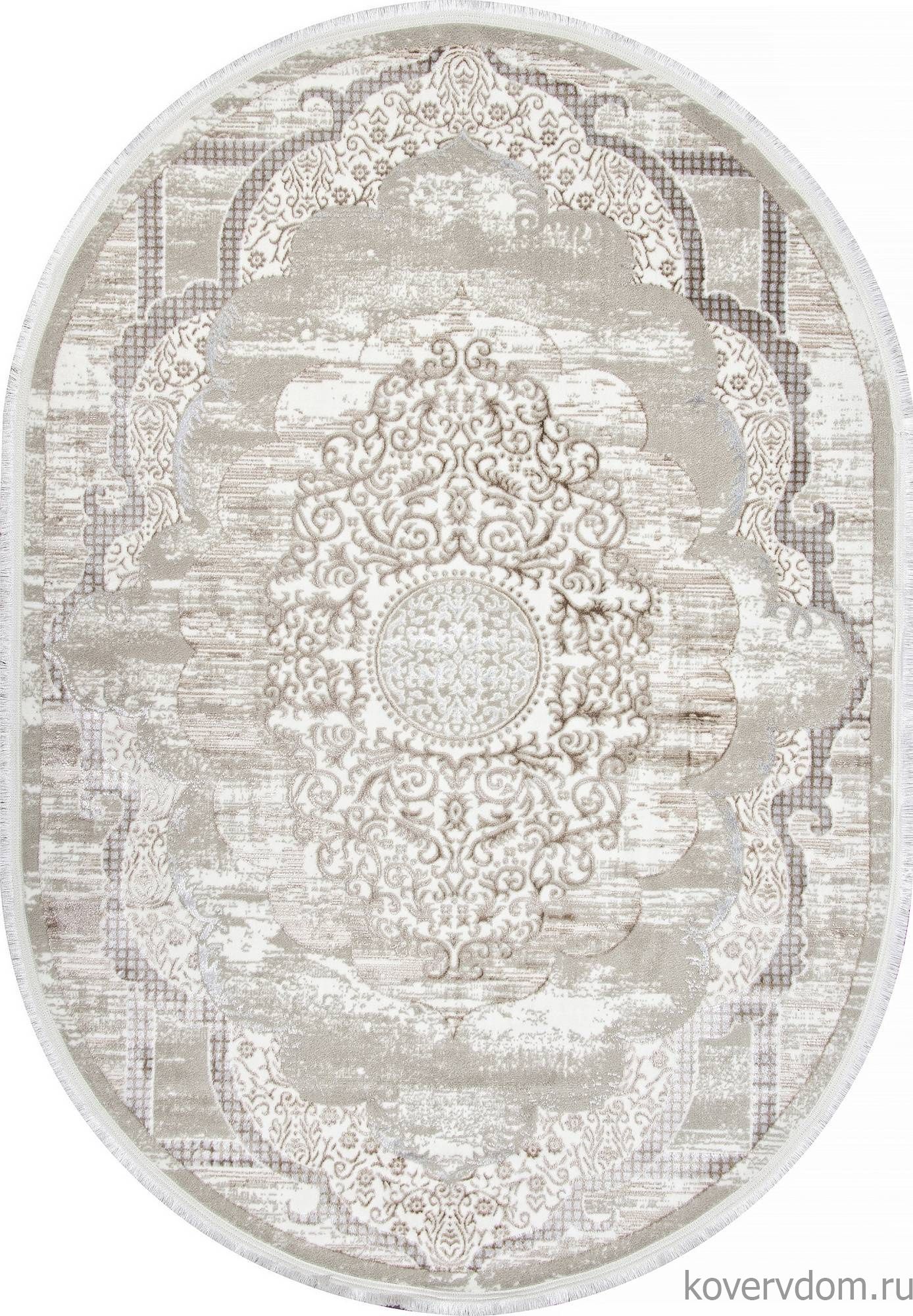 Ковер ALFANI Q018A VIZON FDY / CREAM SHRINK Овал Ковер ALFANI Q018A VIZON FDY / CREAM SHRINK Овал