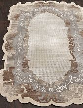 Пушистый круглый ковер SAFIR 00857C GREY / BROWN